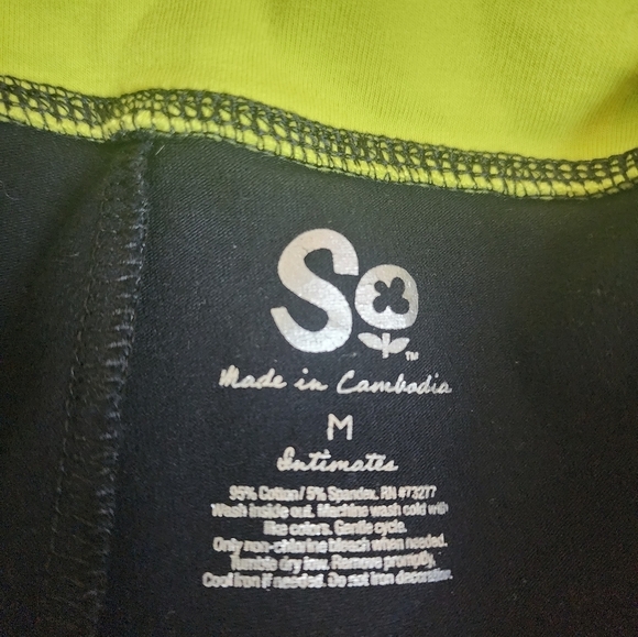 So Neon Green Neon Green Silver Star Sequence Band Black Leggings Size M - Picture 3 of 6